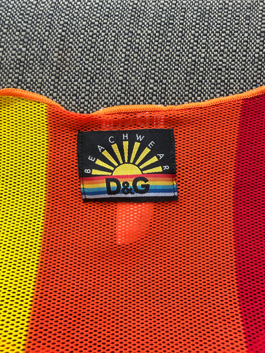 Vintage Dolce Gabbana rainbow mesh top