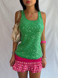 vintage green sequin tank top ⋆˙⟡