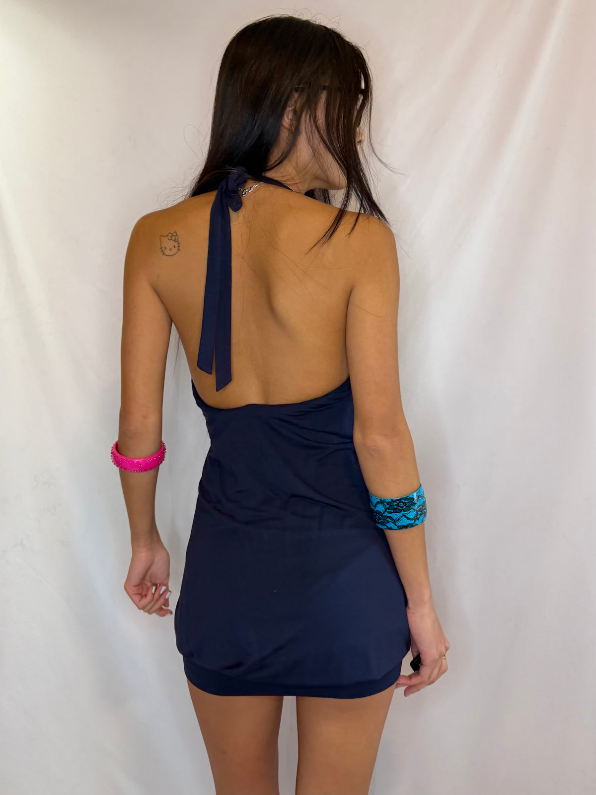 Vintage Victoria’s Secret navy halter mini dress