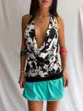 Vintage black & white halter top