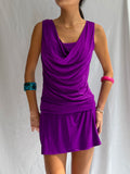 Vintage purple cowl neck mini dress
