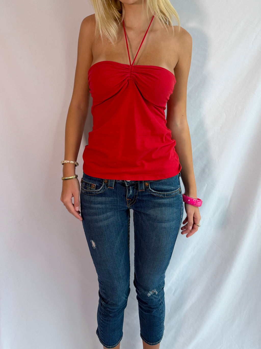 Vintage red halter top