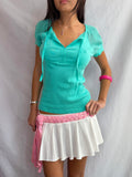 Vintage teal babydoll top