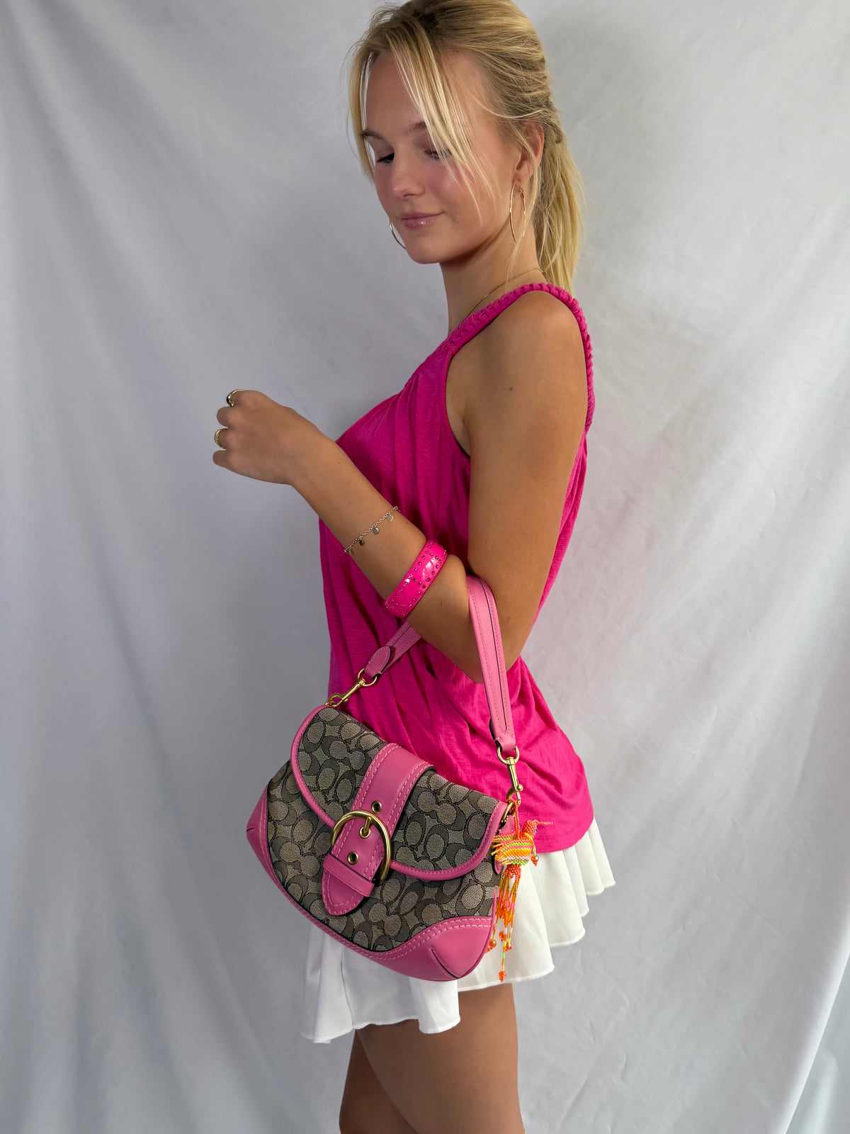 Vintage hot pink halter top