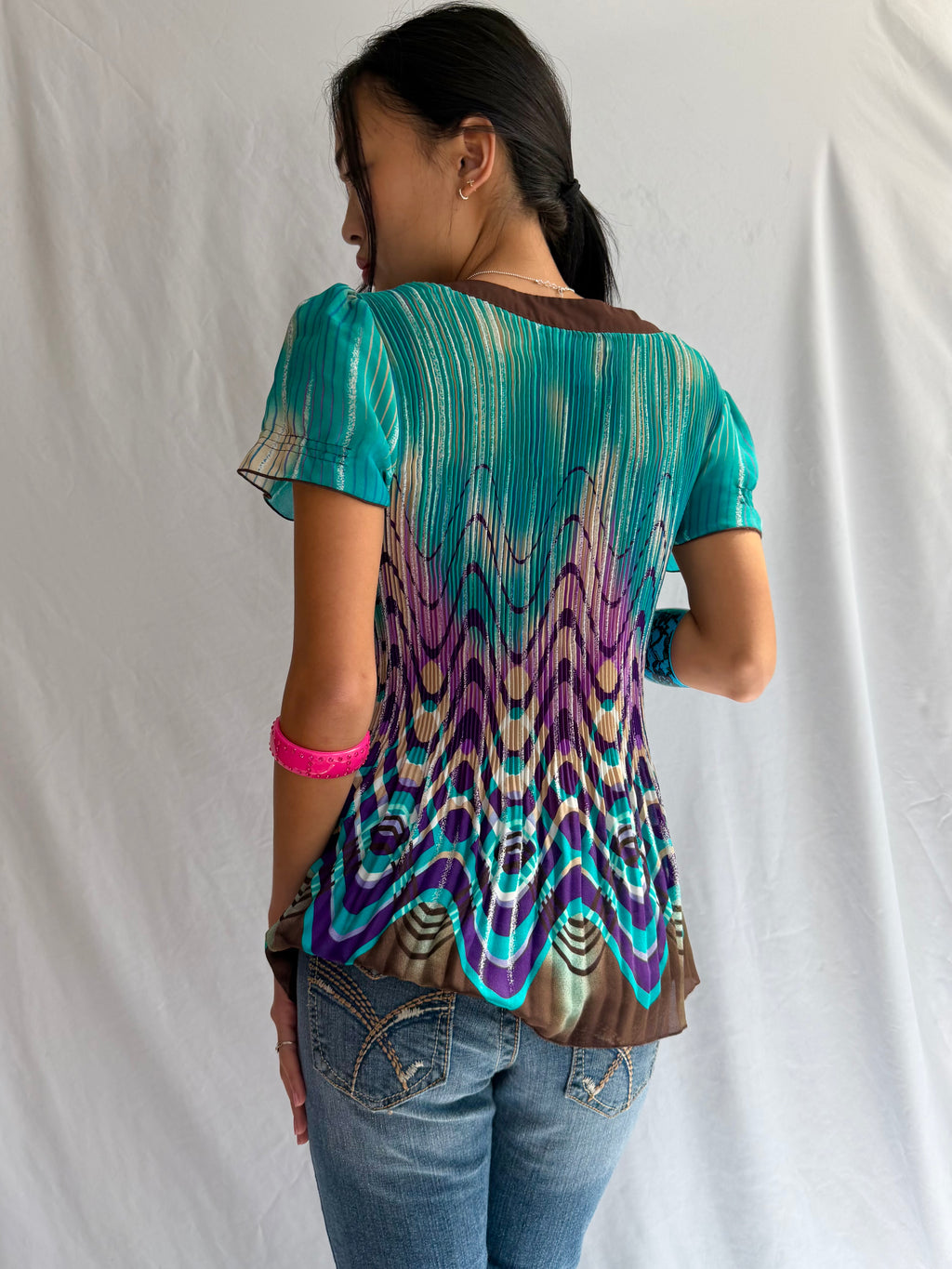 Vintage turquoise mermaid top