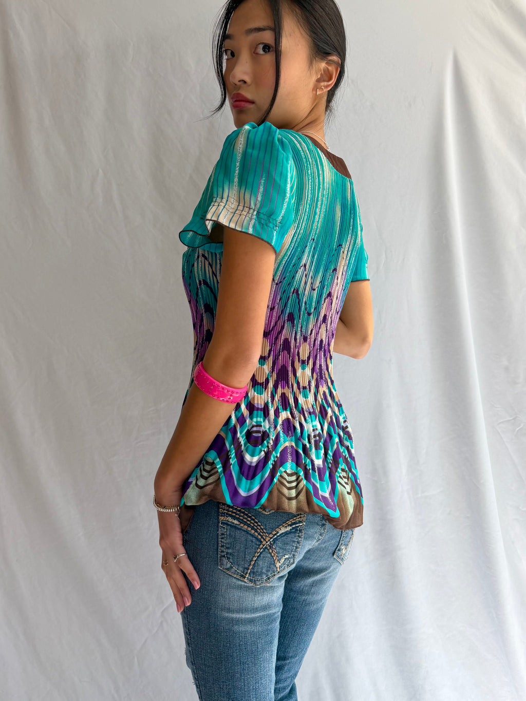 Vintage turquoise mermaid top
