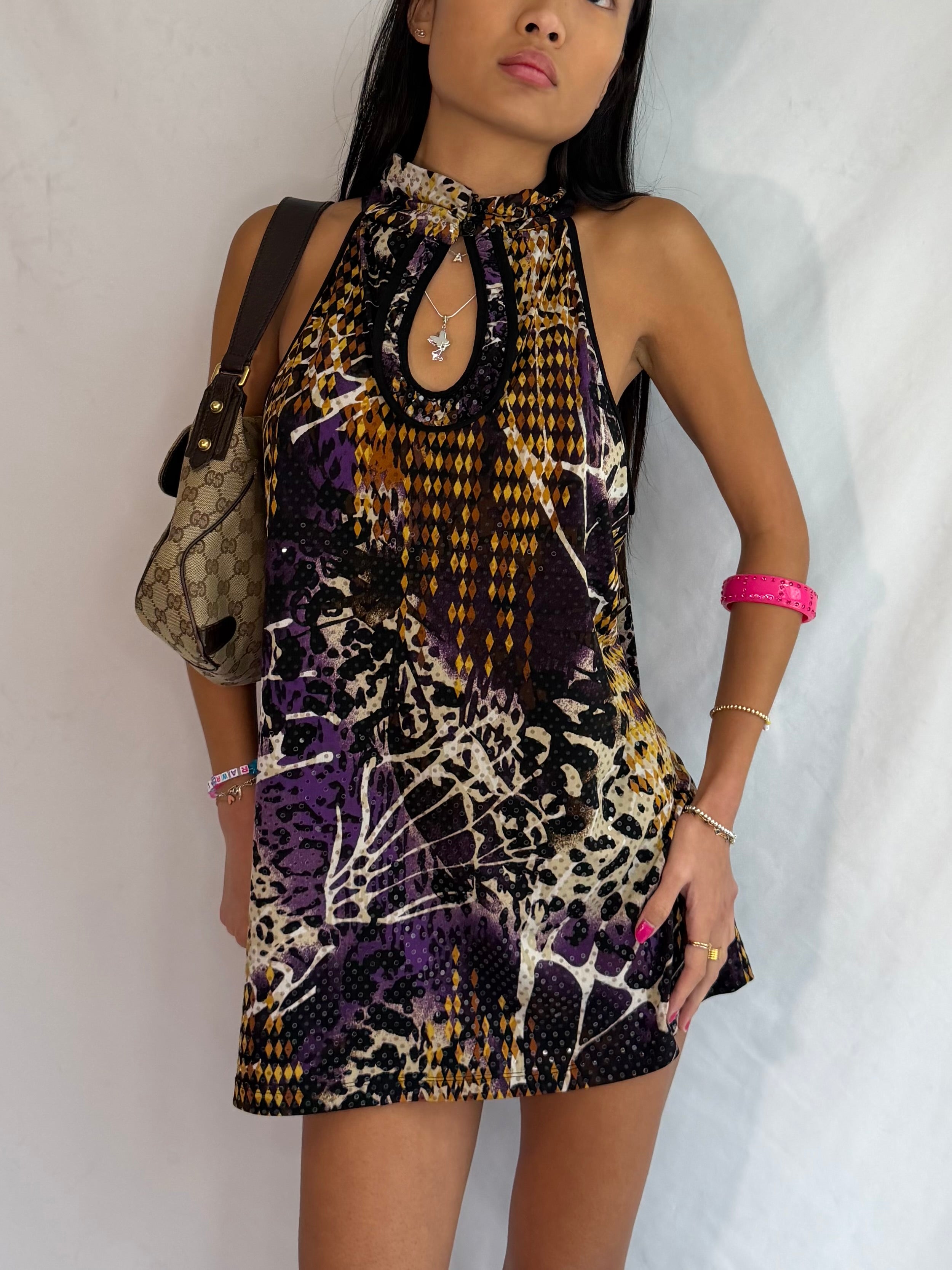 vintage sequin halter mini dress .𖥔 ݁ ˖