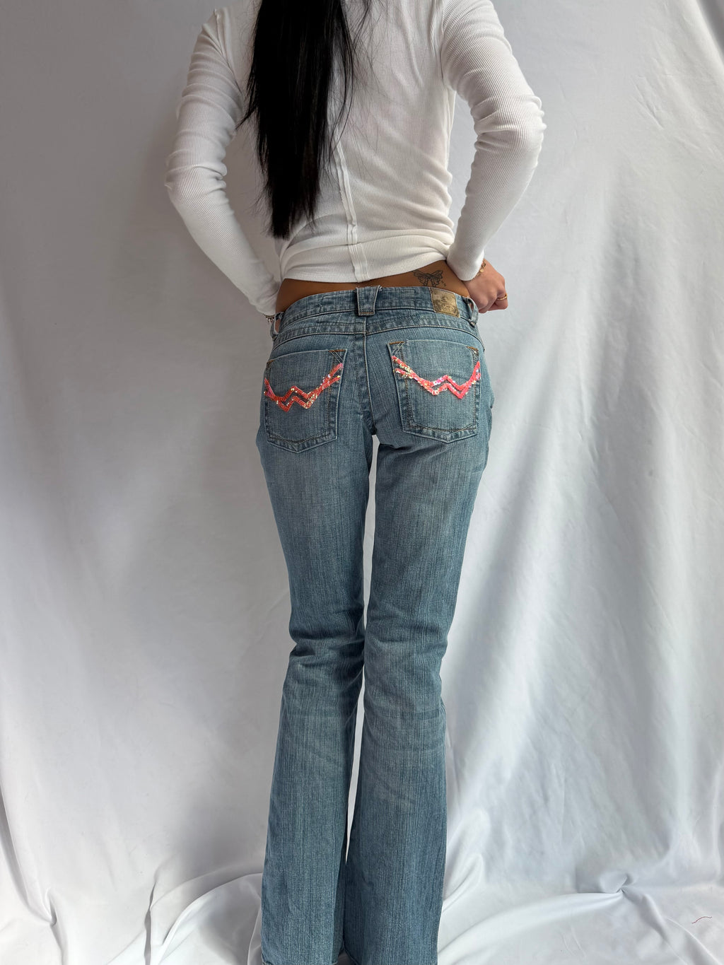 Vintage Candies flare sequin jeans
