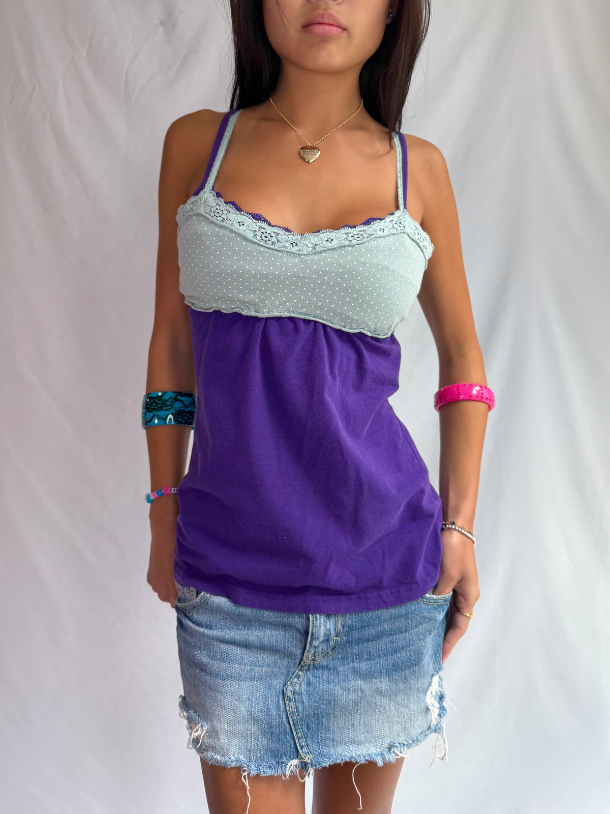 Vintage purple double tank top
