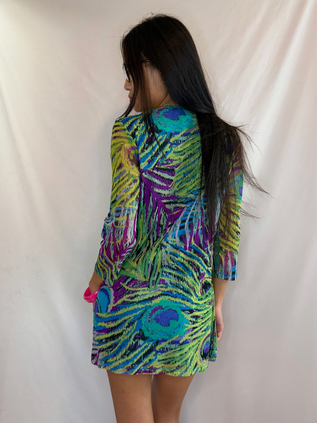 Vintage colorful embellished mini dress