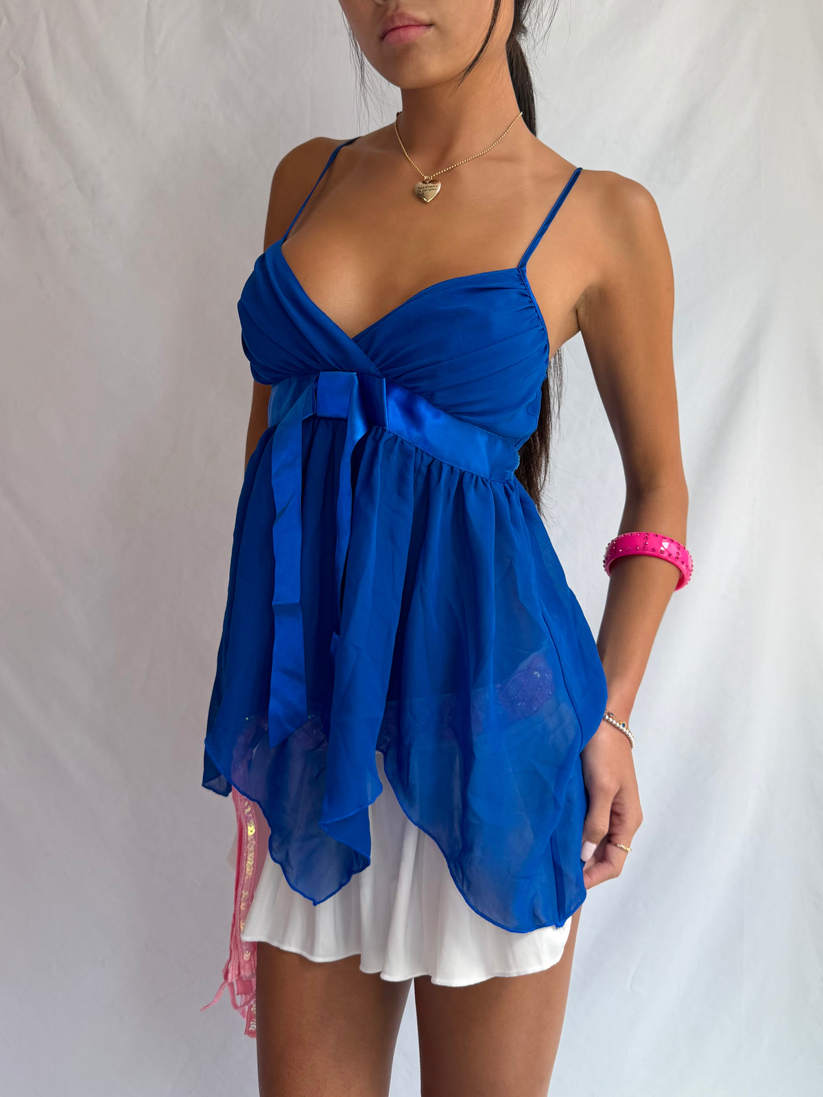 Vintage royal blue babydoll cami