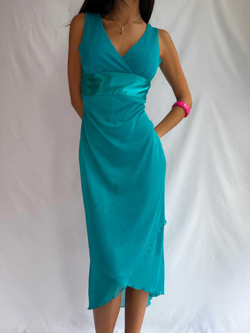Vintage turquoise midi dress