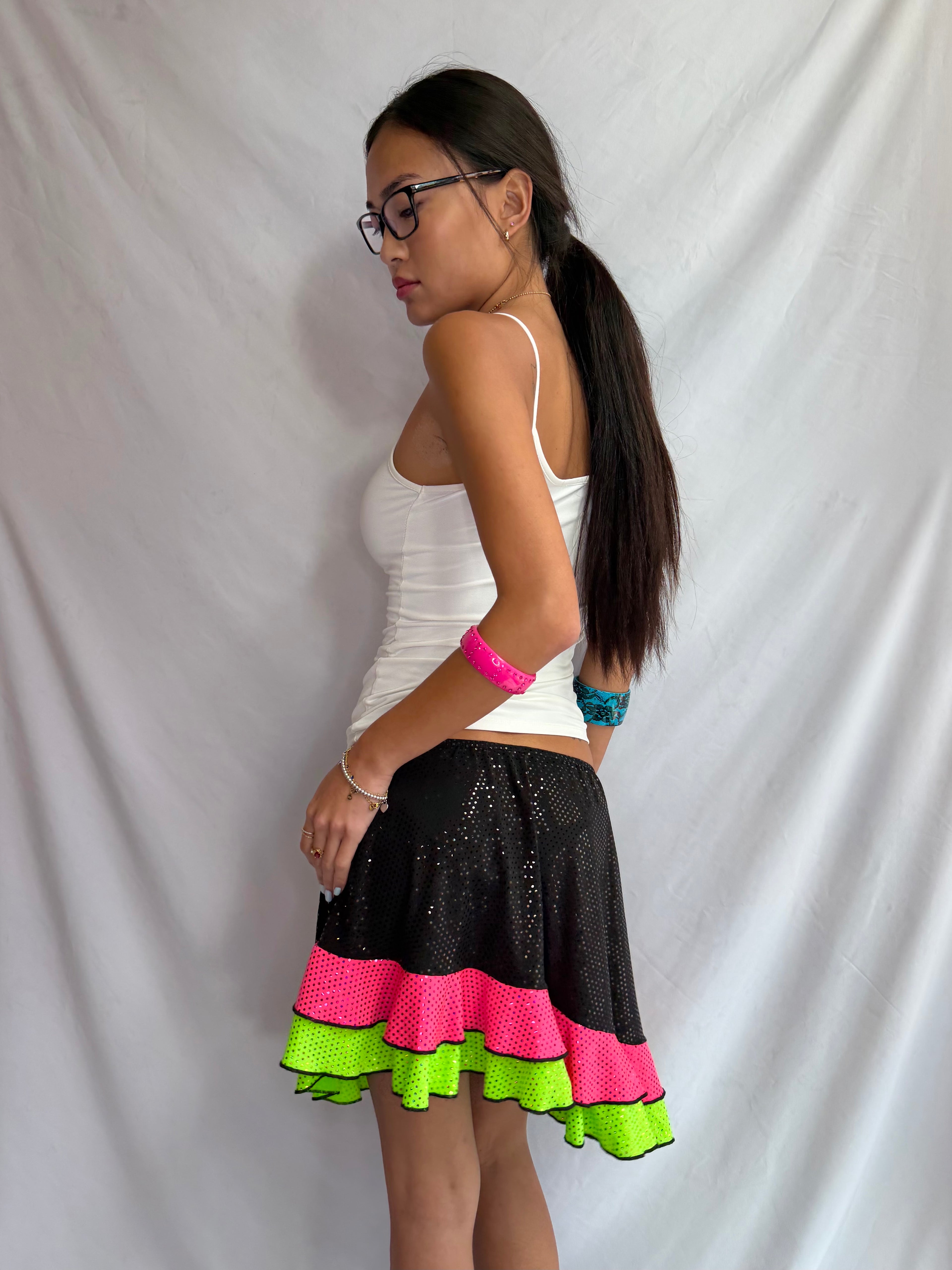Vintage sequin asymmetrical skirt