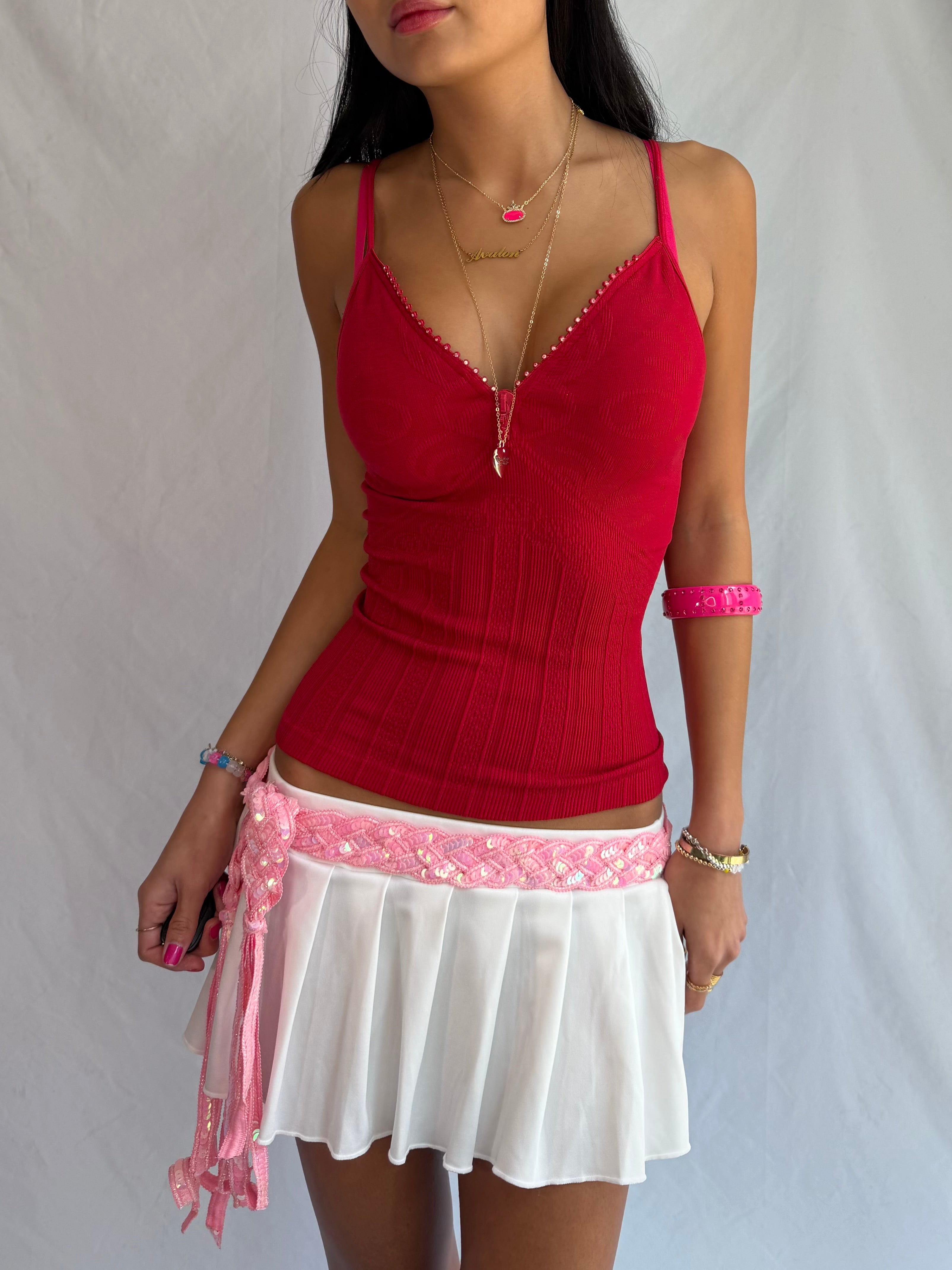 vintage red quarter zip tank top ⋆. 𐙚 ˚