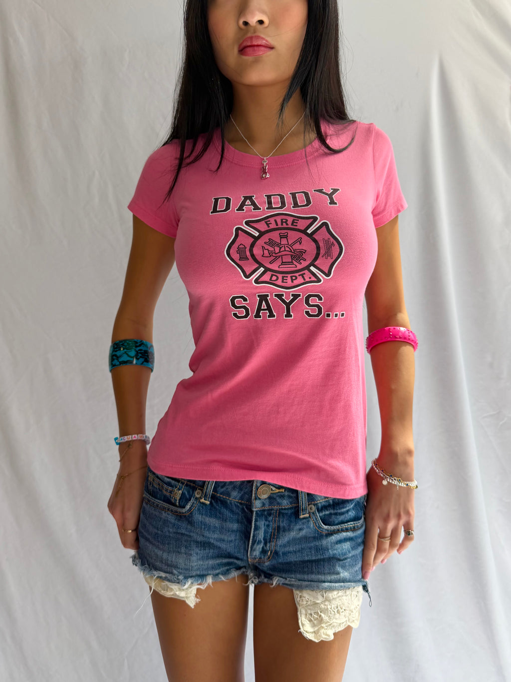 Vintage pink graphic baby tee