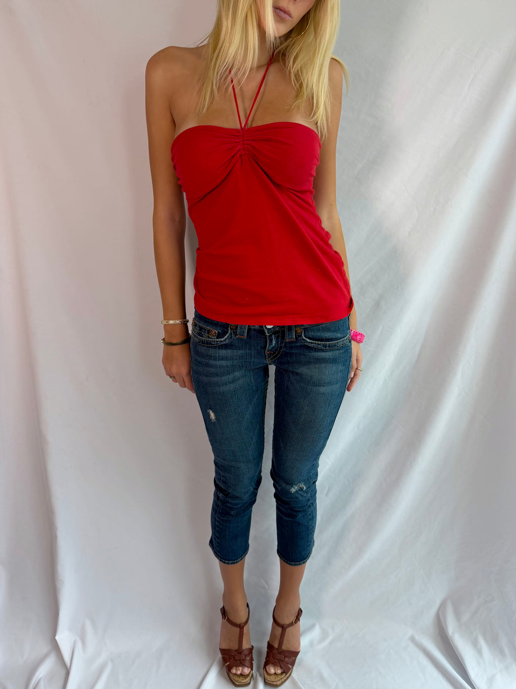Vintage red halter top