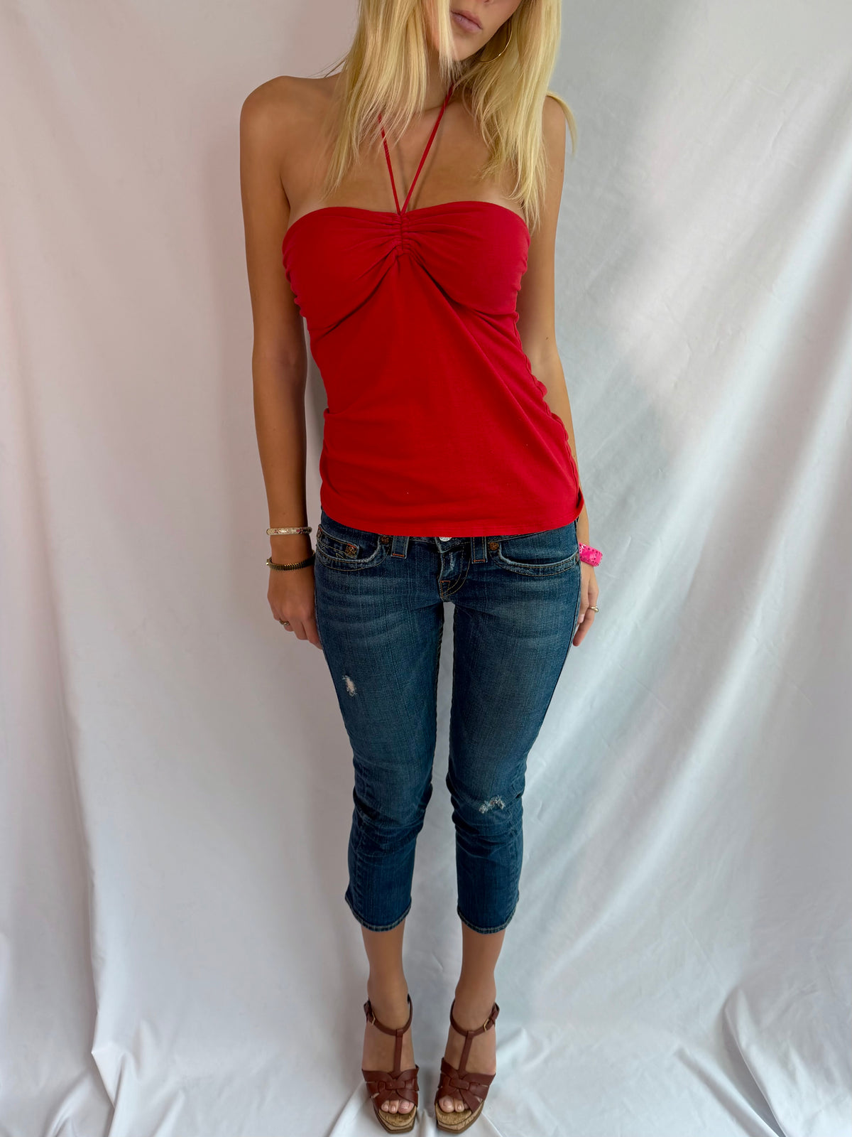 Vintage red halter top