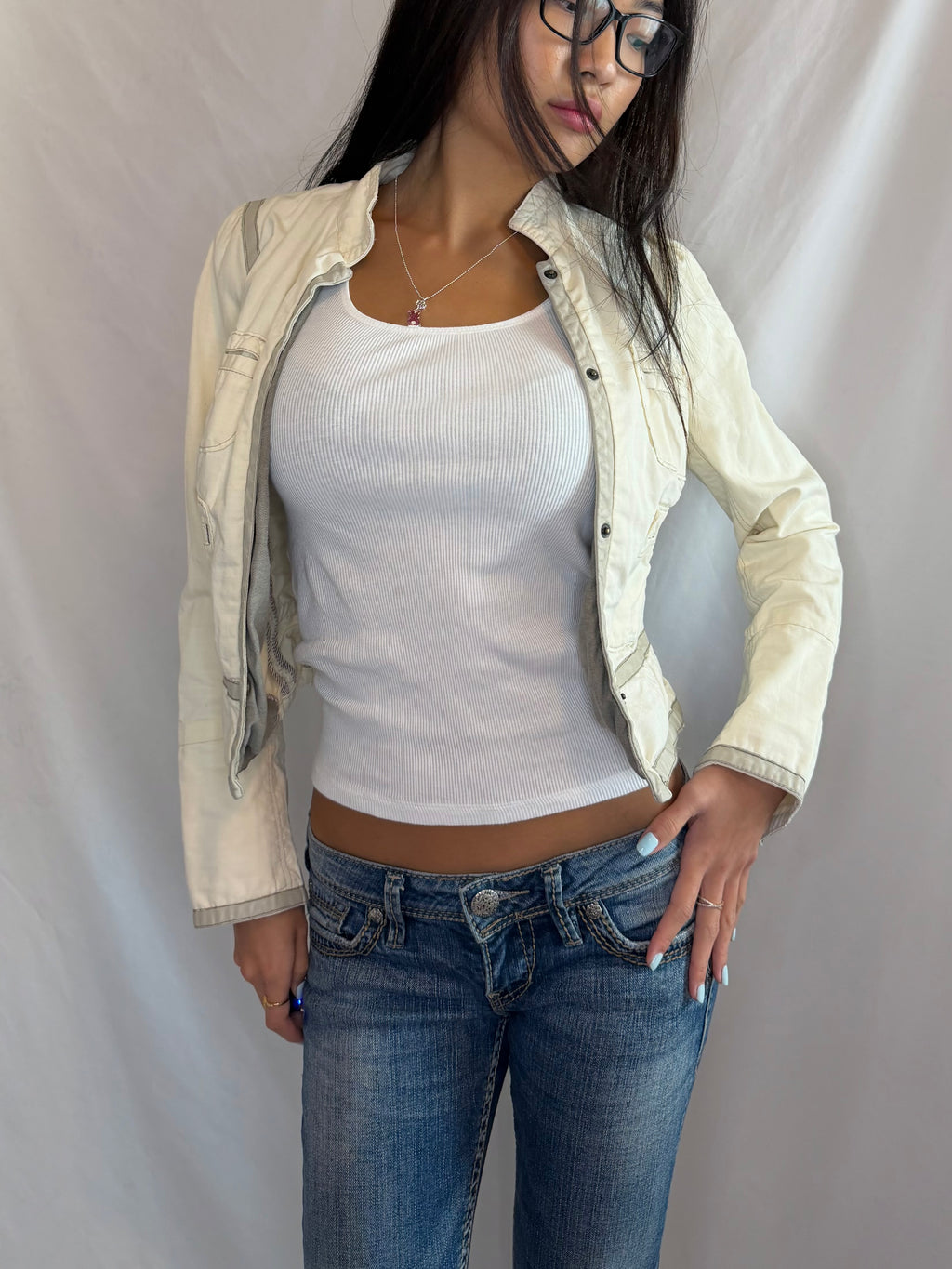 Vintage Free People cream jacket