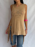 vintage fringe tank top ✶⋆.˚