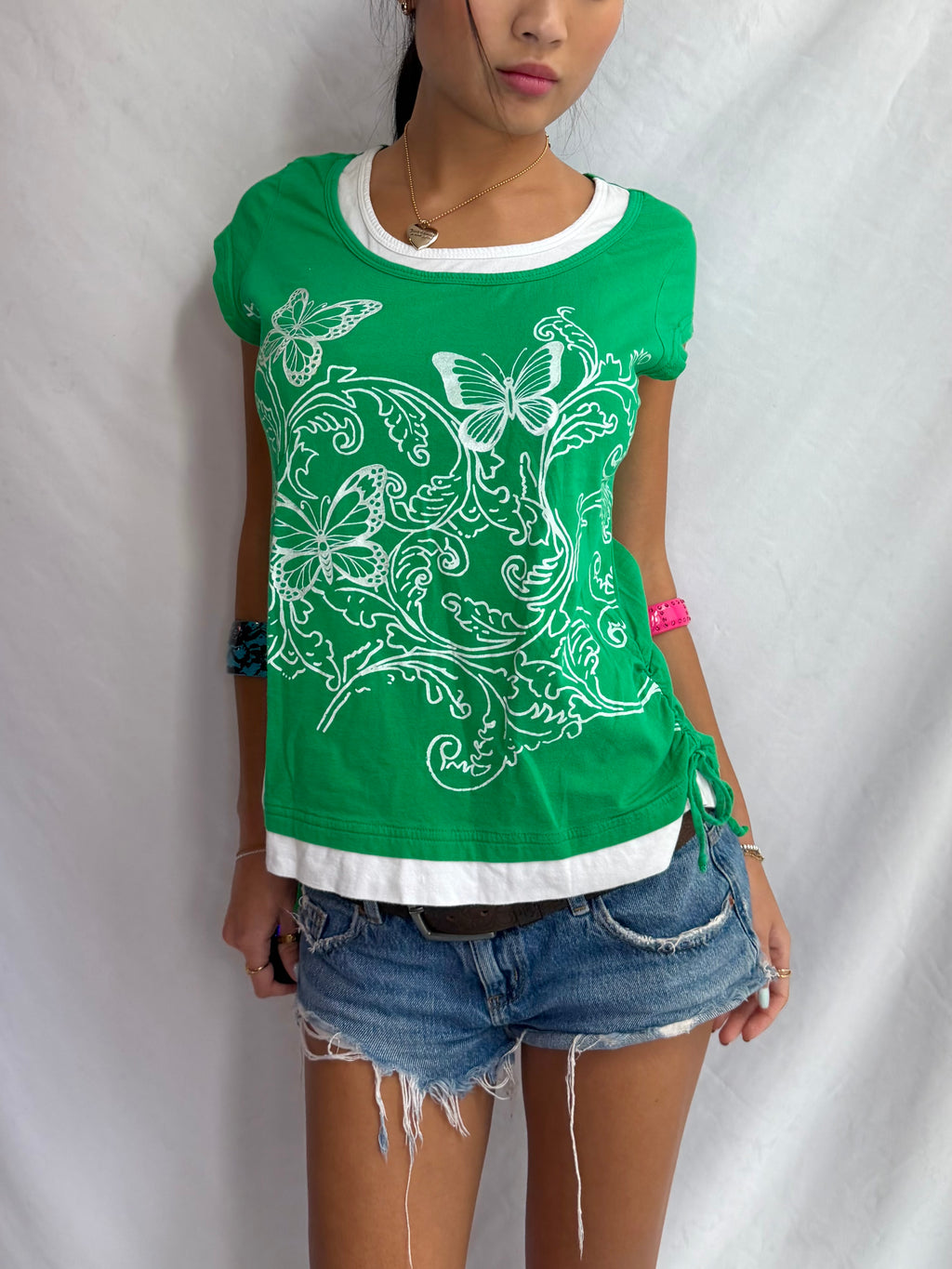 Vintage green layered top