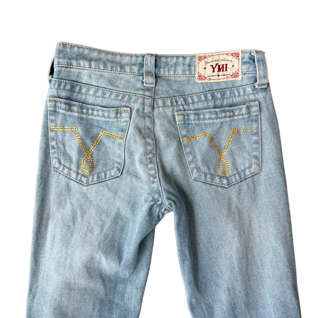 Vintage low rise flare ripped jeans