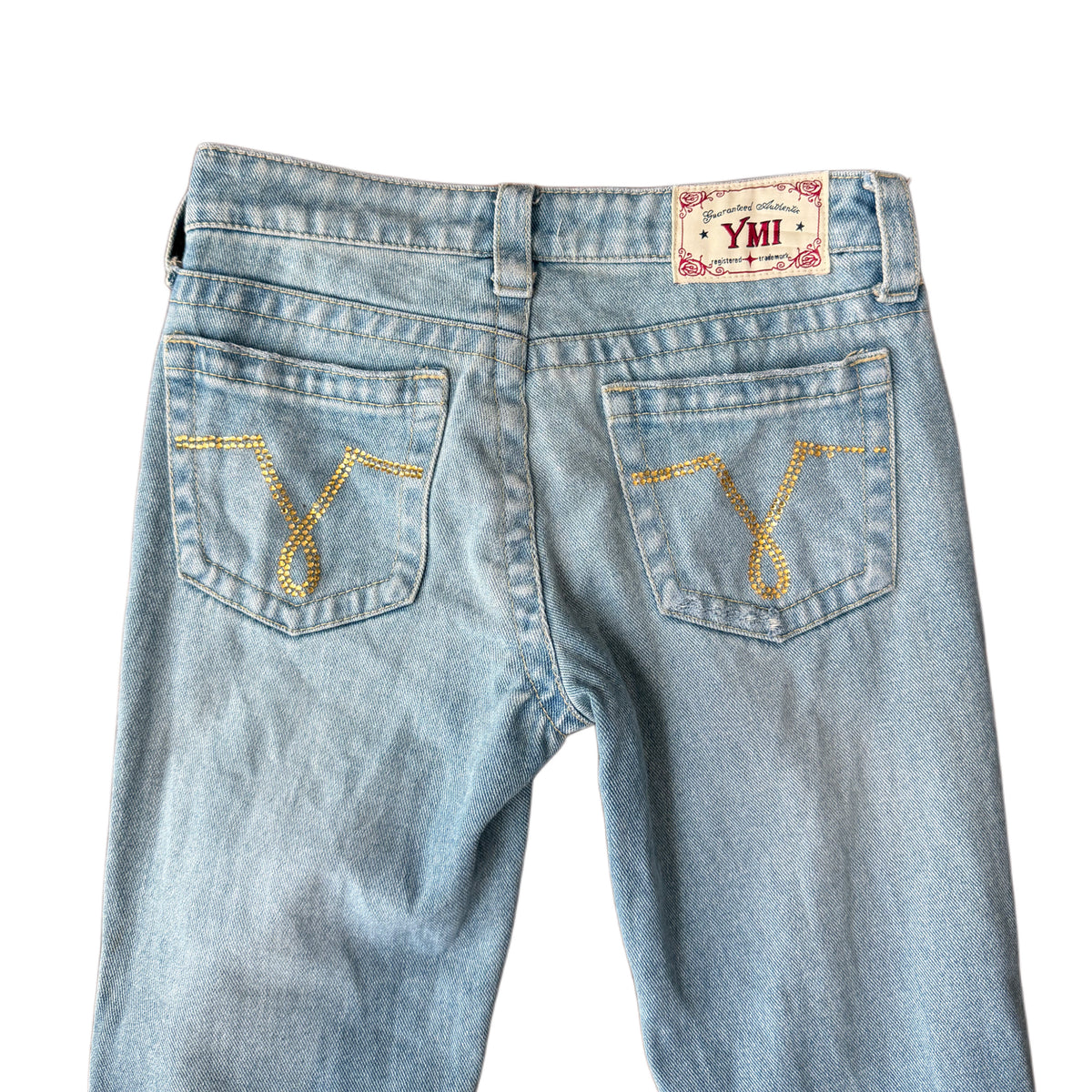 Vintage low rise flare ripped jeans