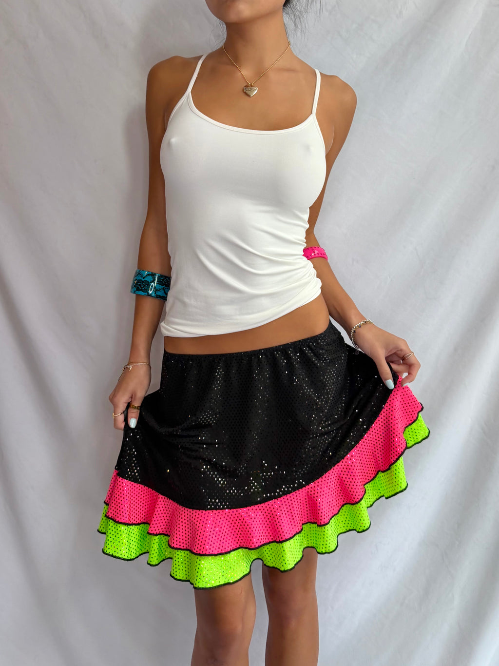 Vintage sequin asymmetrical skirt
