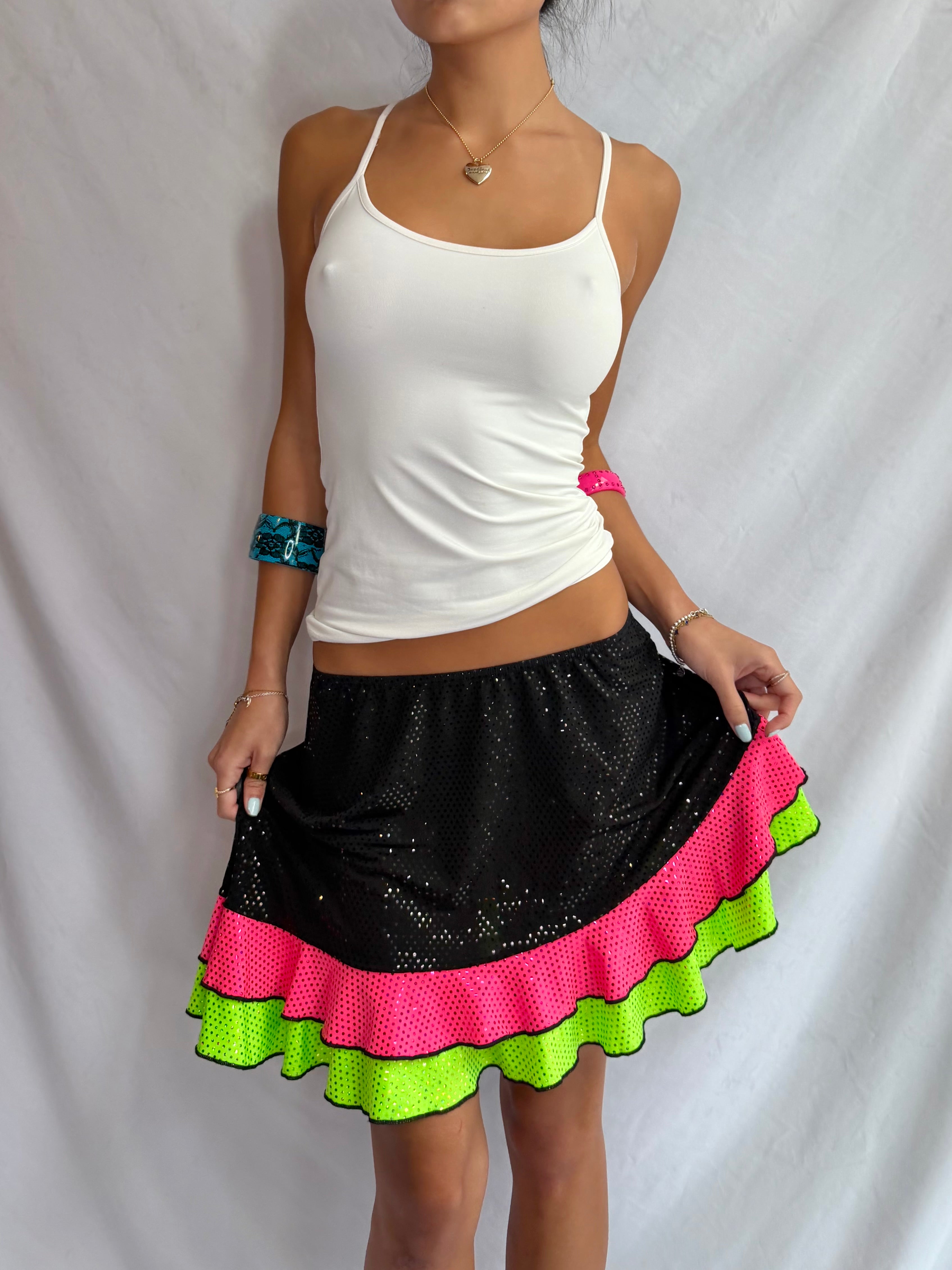 Vintage sequin asymmetrical skirt