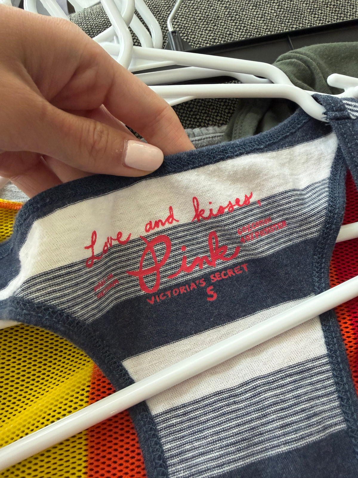 Vintage RARE Victoria Secret anchor stripe tank top