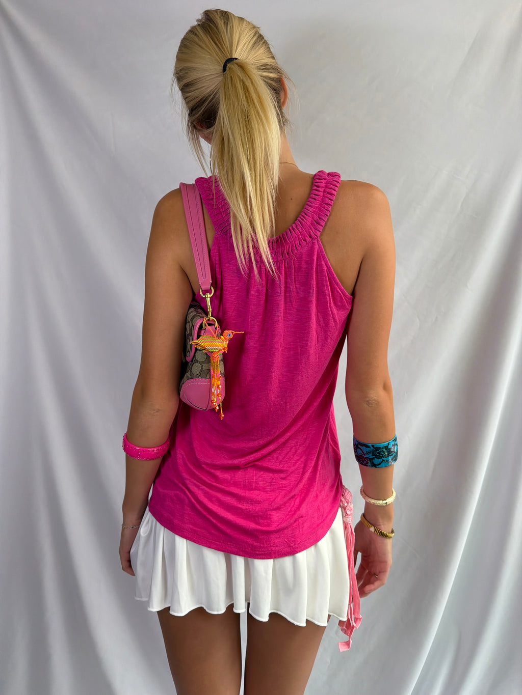 Vintage hot pink halter top