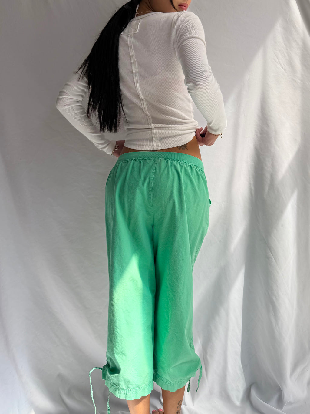 Vintage green capris cargo pants