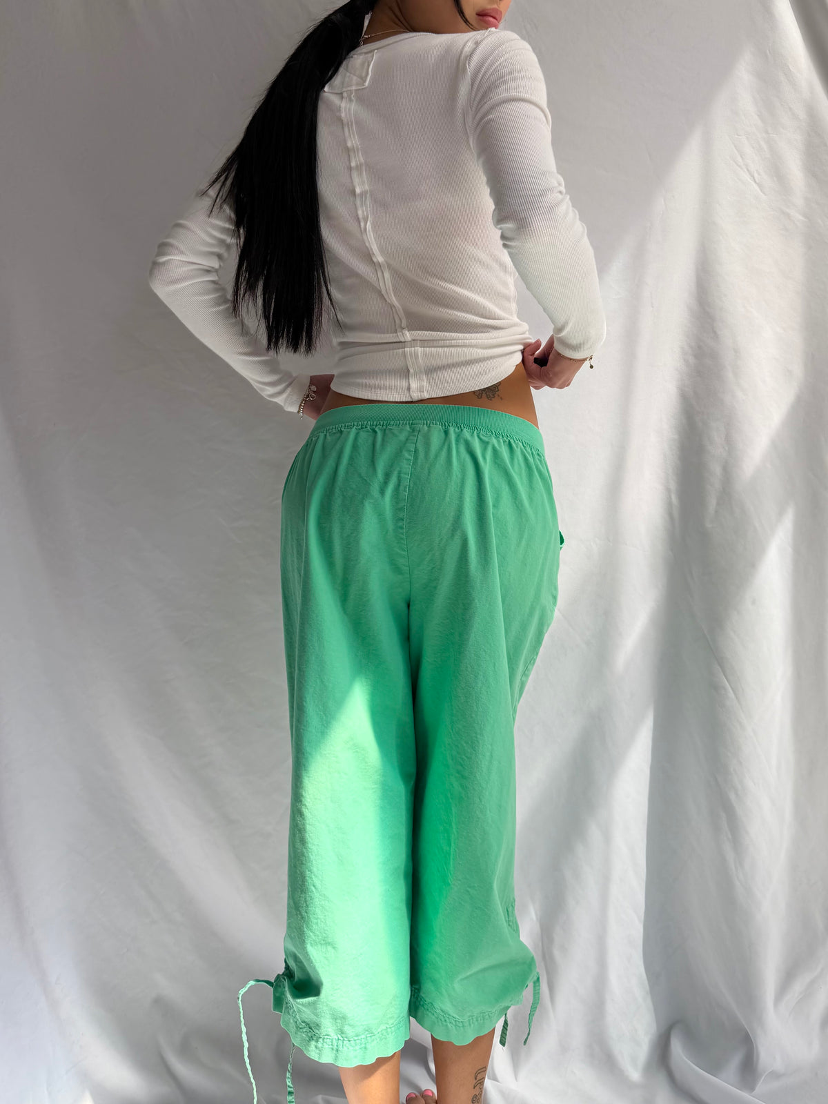 Vintage green capris cargo pants