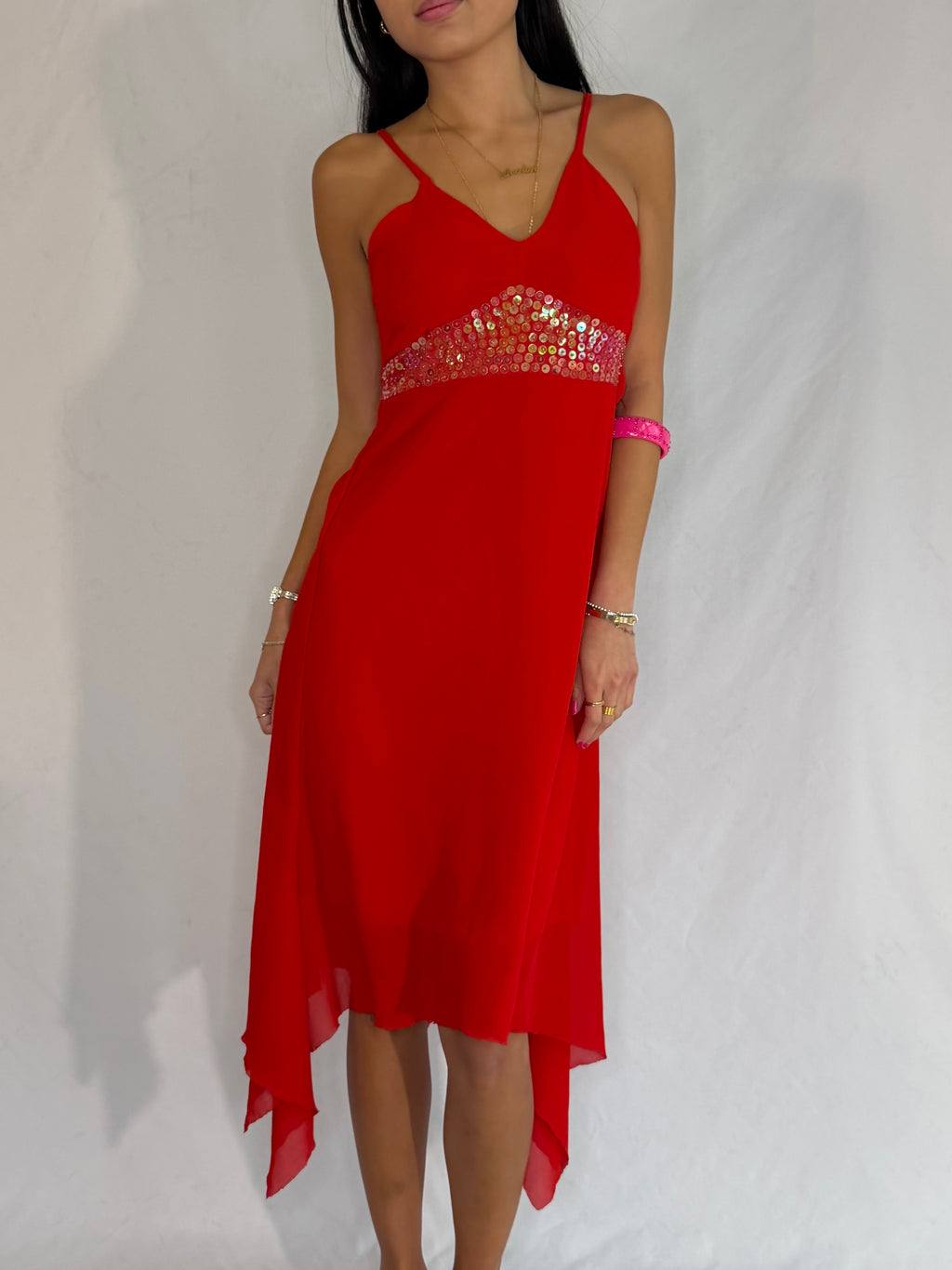 vintage red fairy midi dress ‧₊ ♪˚⊹