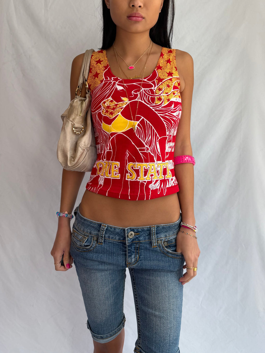 vintage red graphic tank top ⊹ ࣪ ˖ ໒꒱