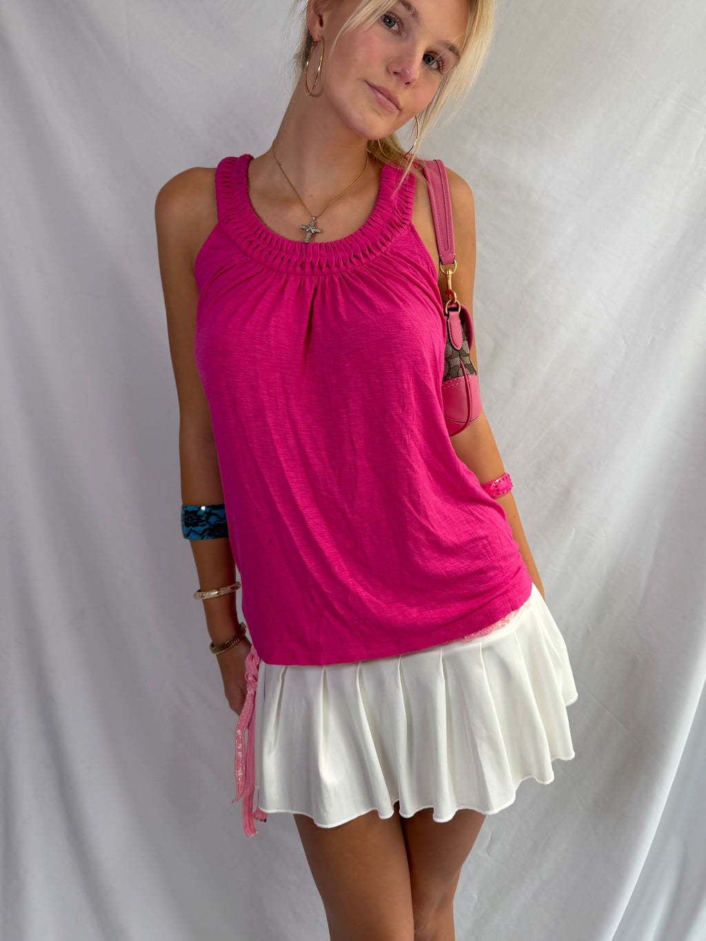 Vintage hot pink halter top