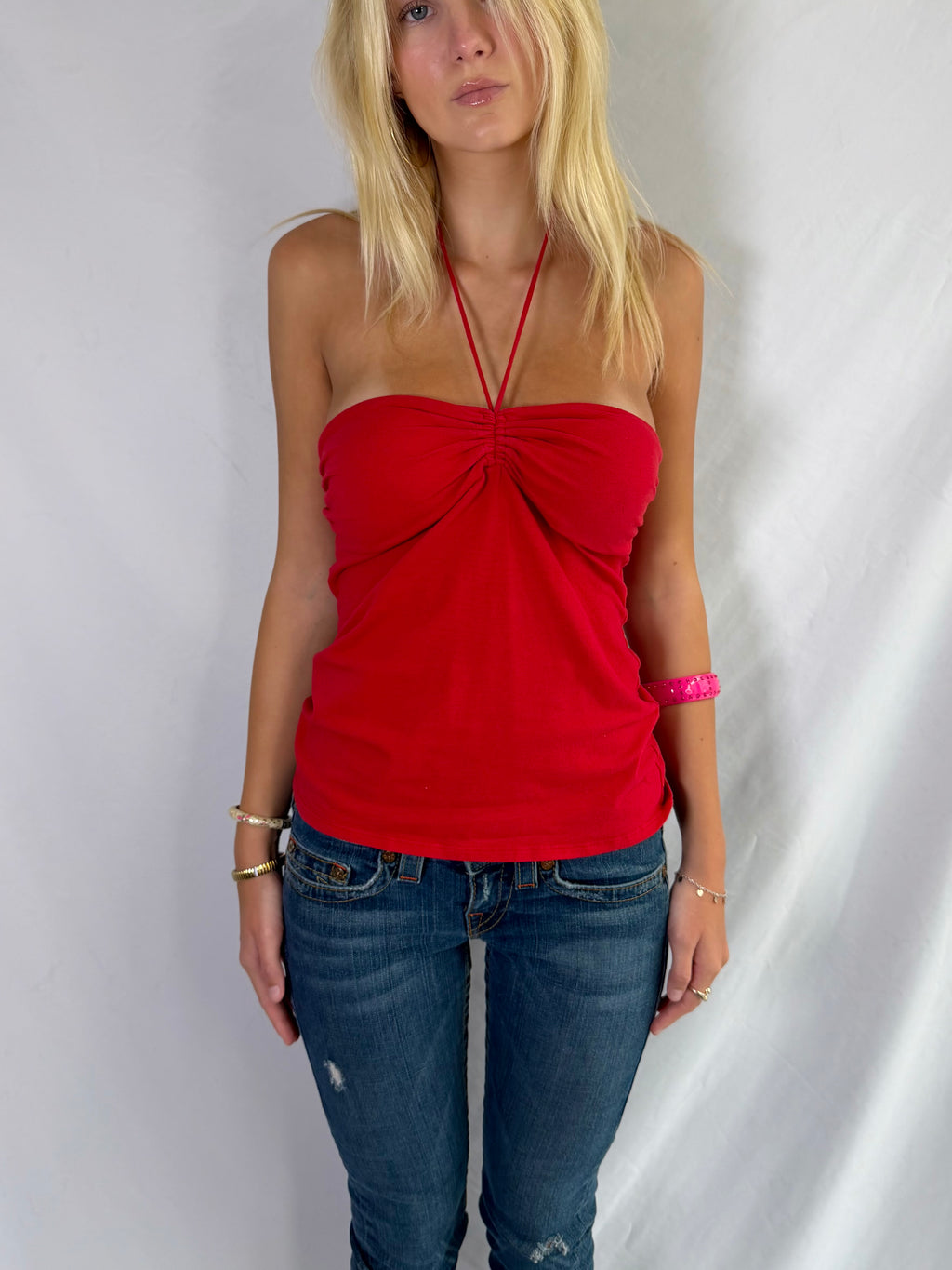 Vintage red halter top