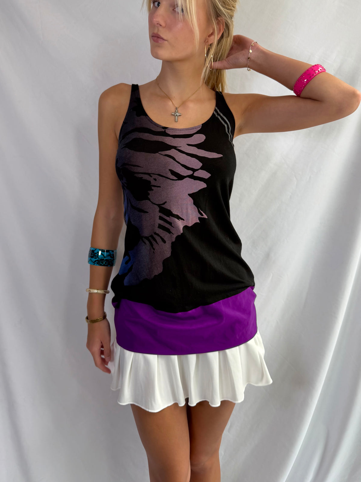Vintage purple floral tank top