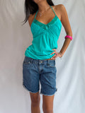 Vintage blue denim capris shorts