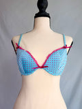 vintage pink blue polka dot bra ♡