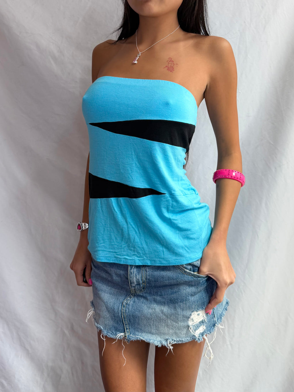 Vintage Bebe blue tube top