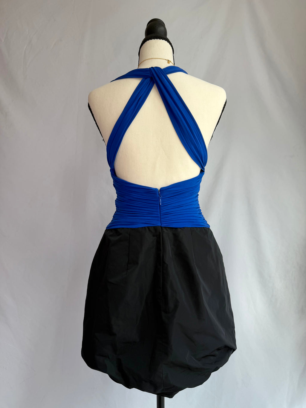 Vintage blue halter bubble dress