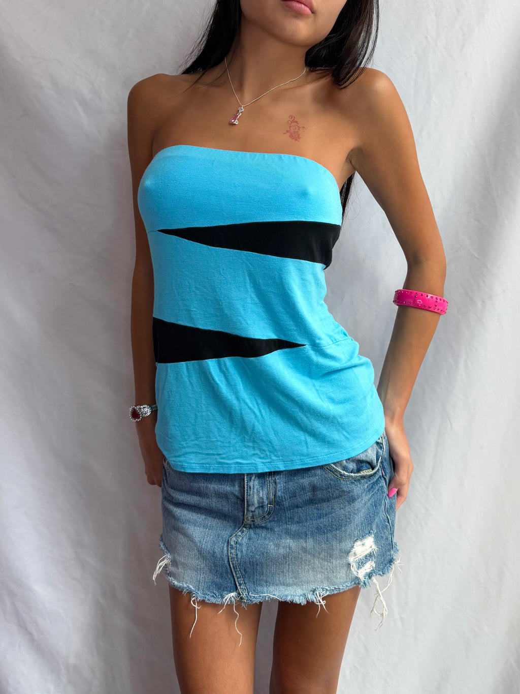 Vintage Bebe blue tube top