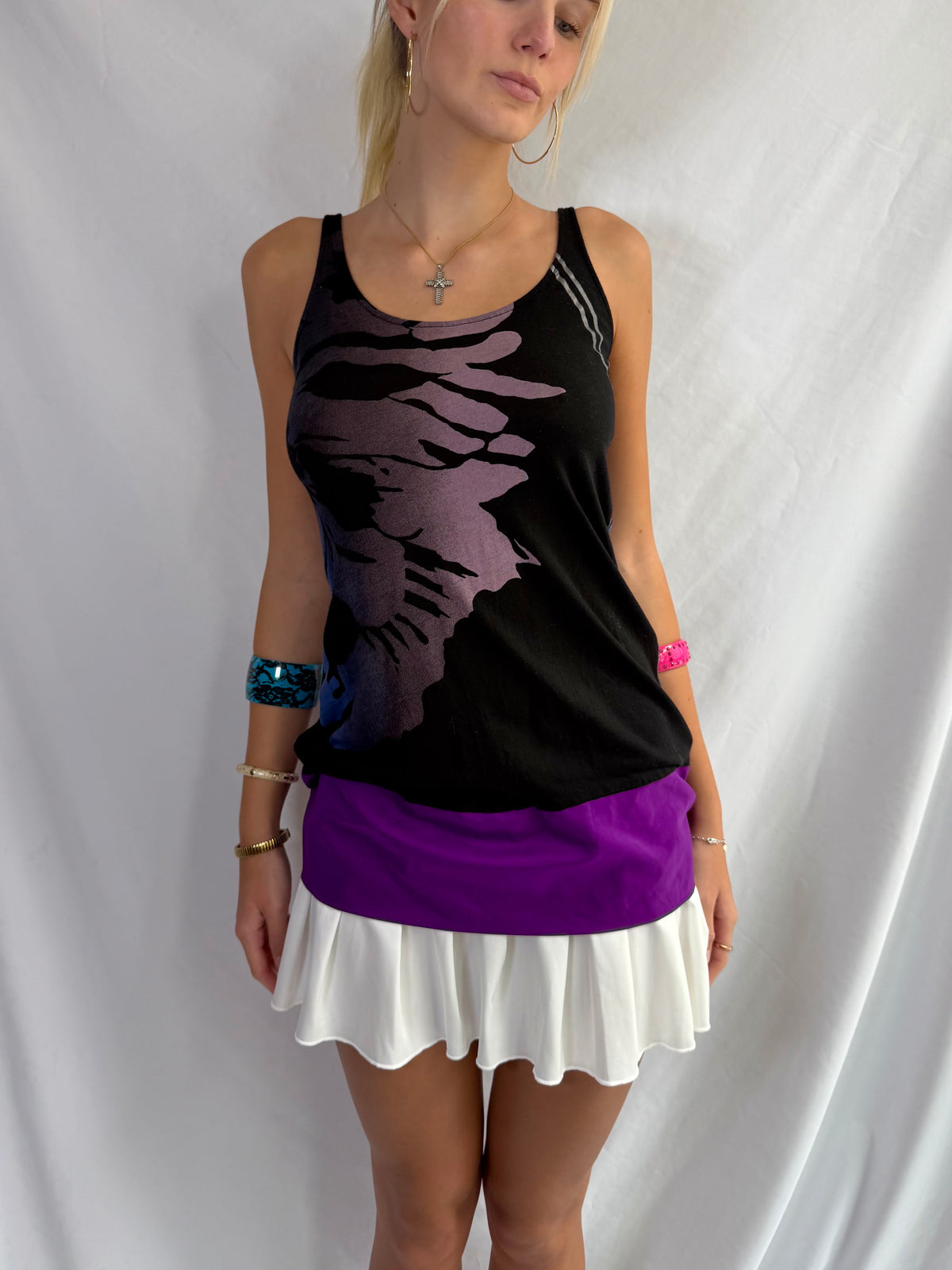 Vintage purple floral tank top