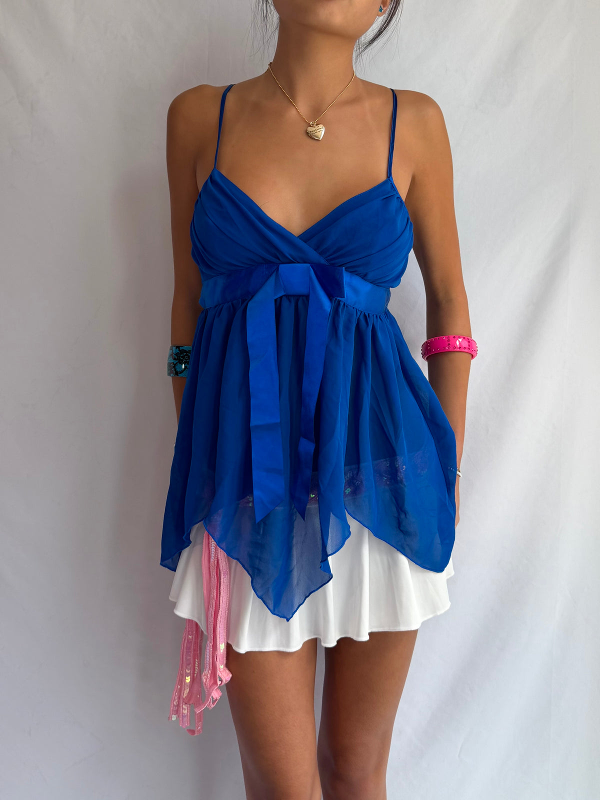 Vintage royal blue babydoll cami
