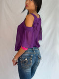 vintage purple off the shoulder top ⋆. 𐙚 ˚