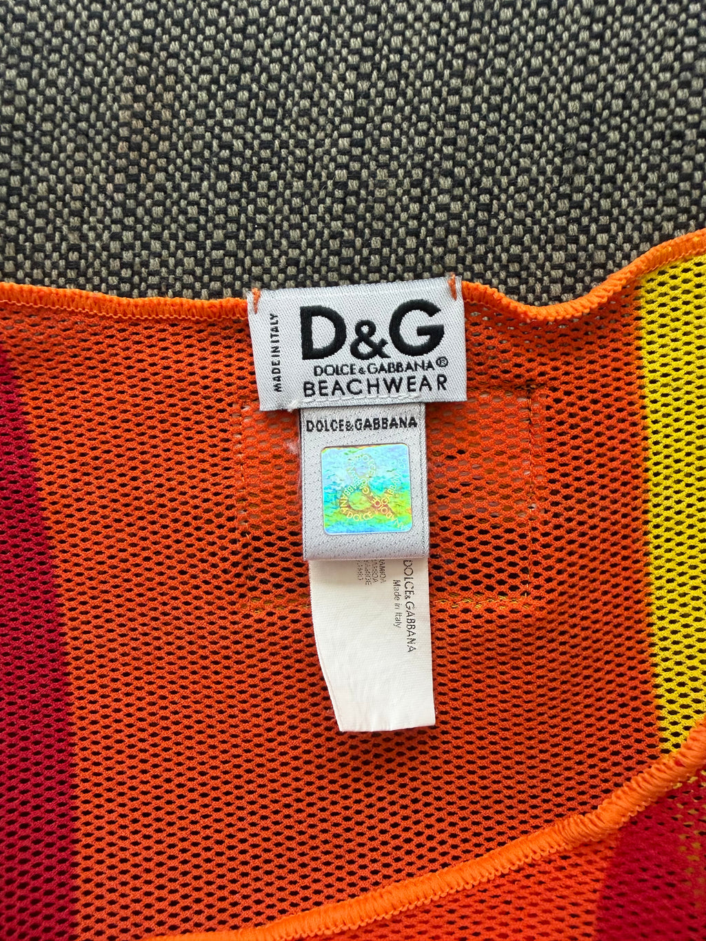 Vintage Dolce Gabbana rainbow mesh top
