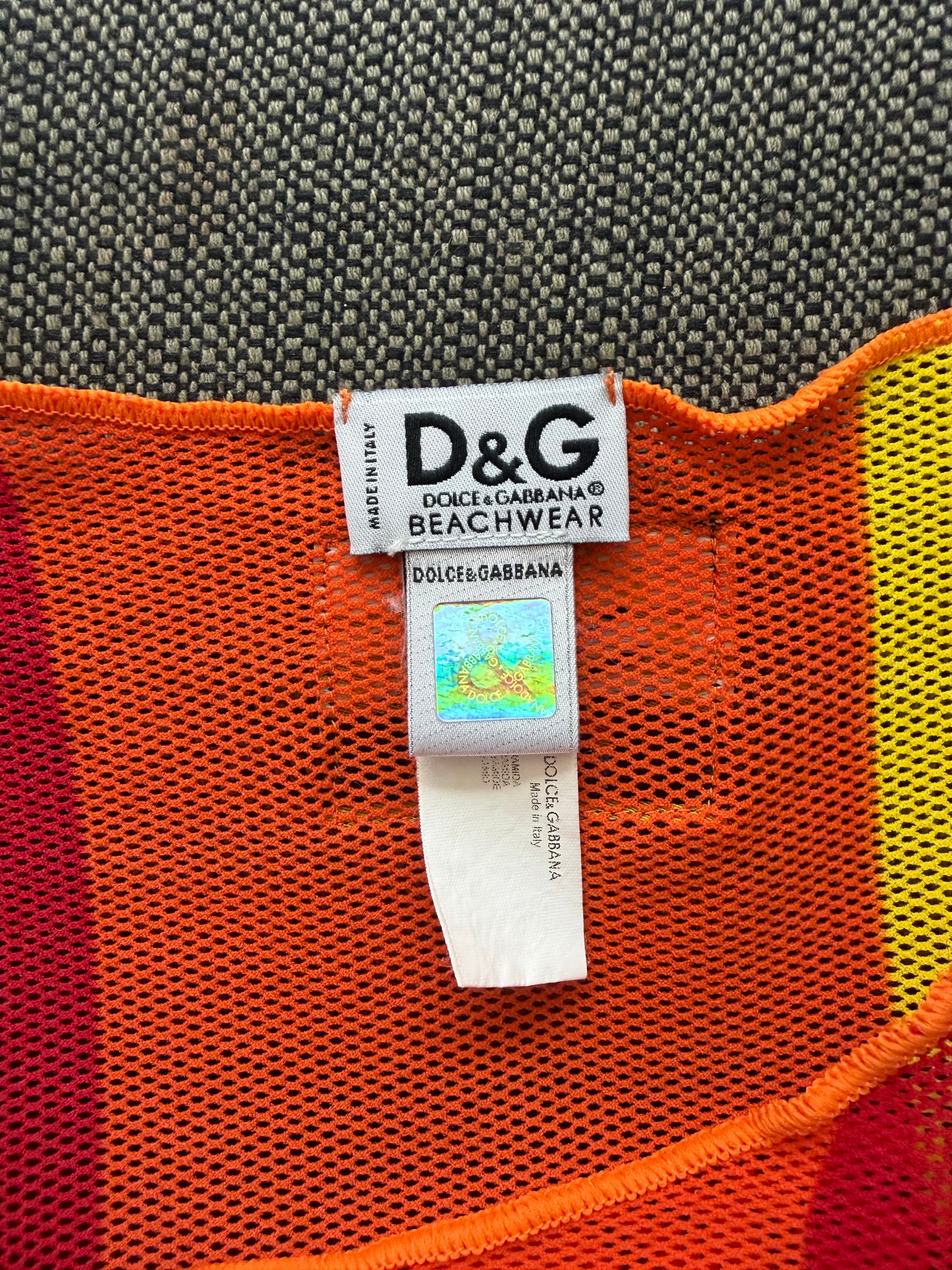 Vintage Dolce Gabbana rainbow mesh top