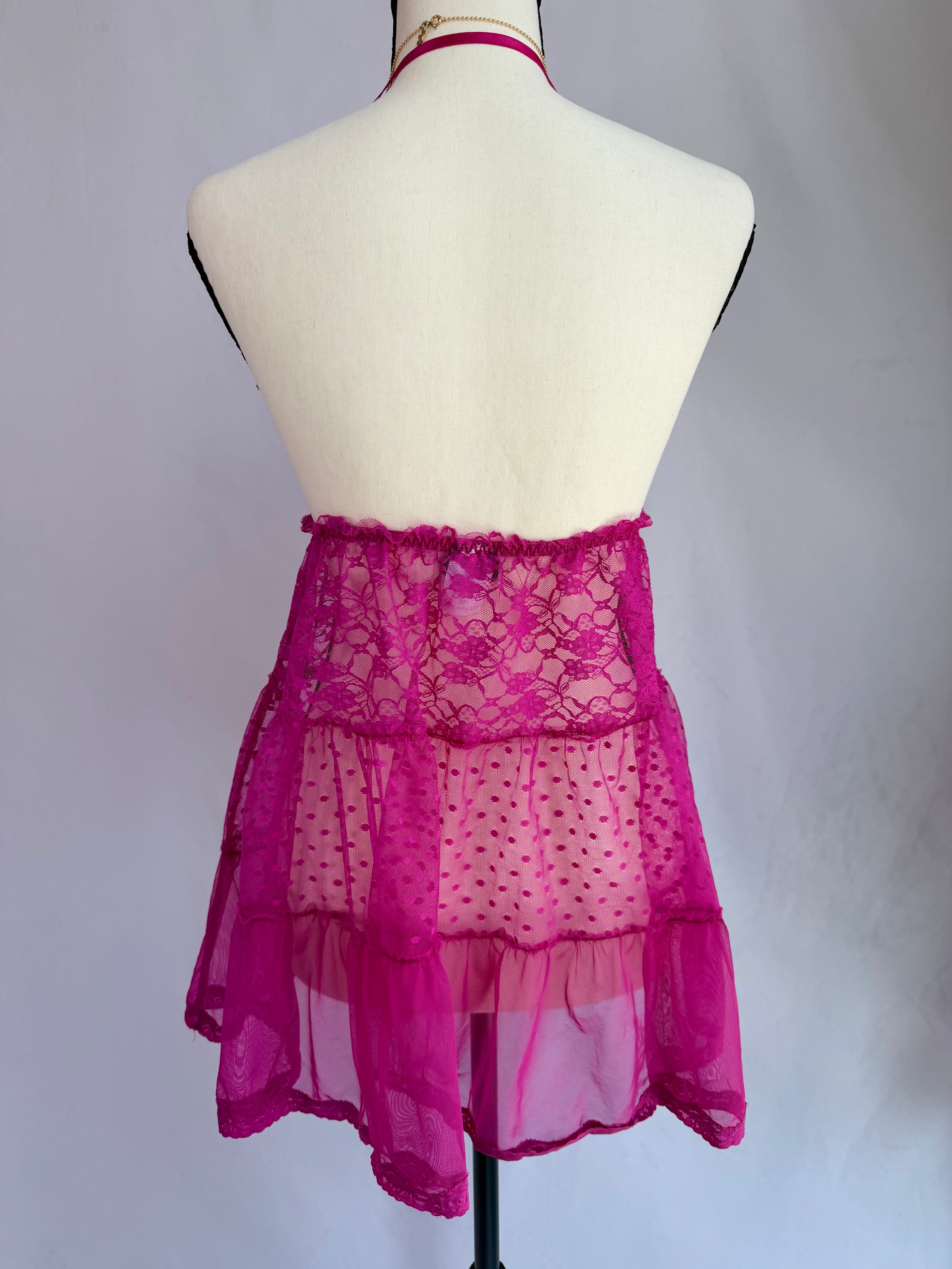 vintage polka dot lace babydoll dress ♡