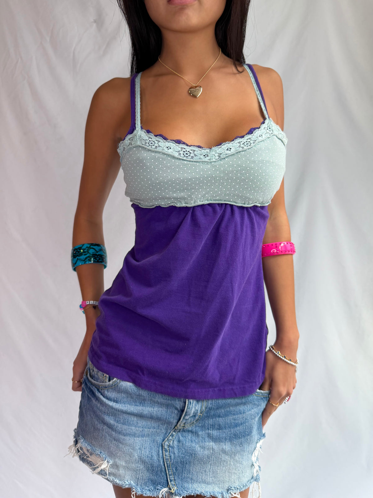 Vintage purple double tank top