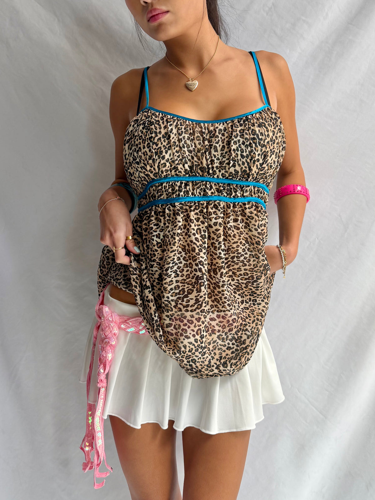 Vintage leopard babydoll dress